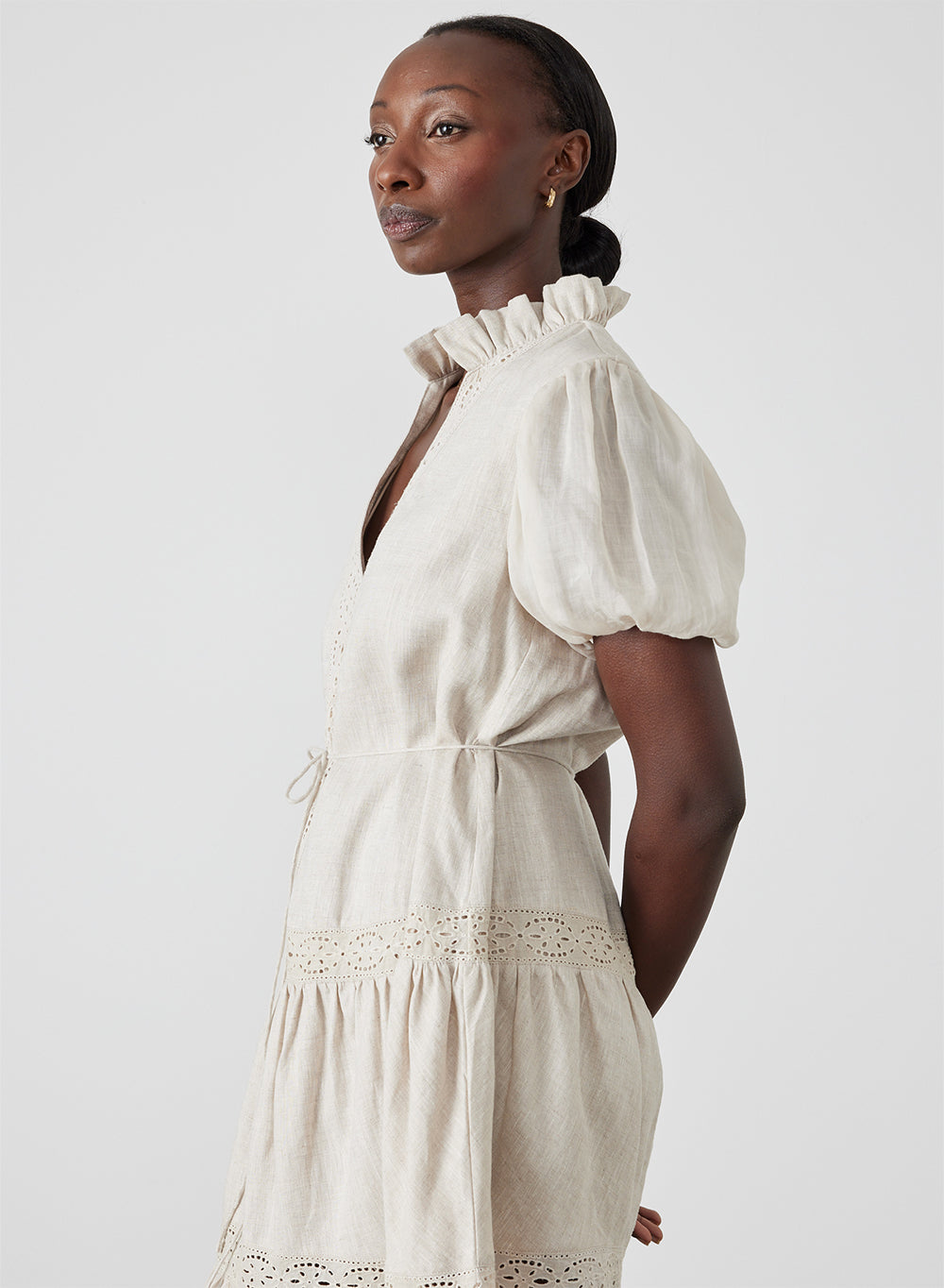 Cecile Linen Ramie Midi Dress | Flax
