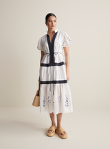 Soleil Linen Ramie Midi Smock Dress