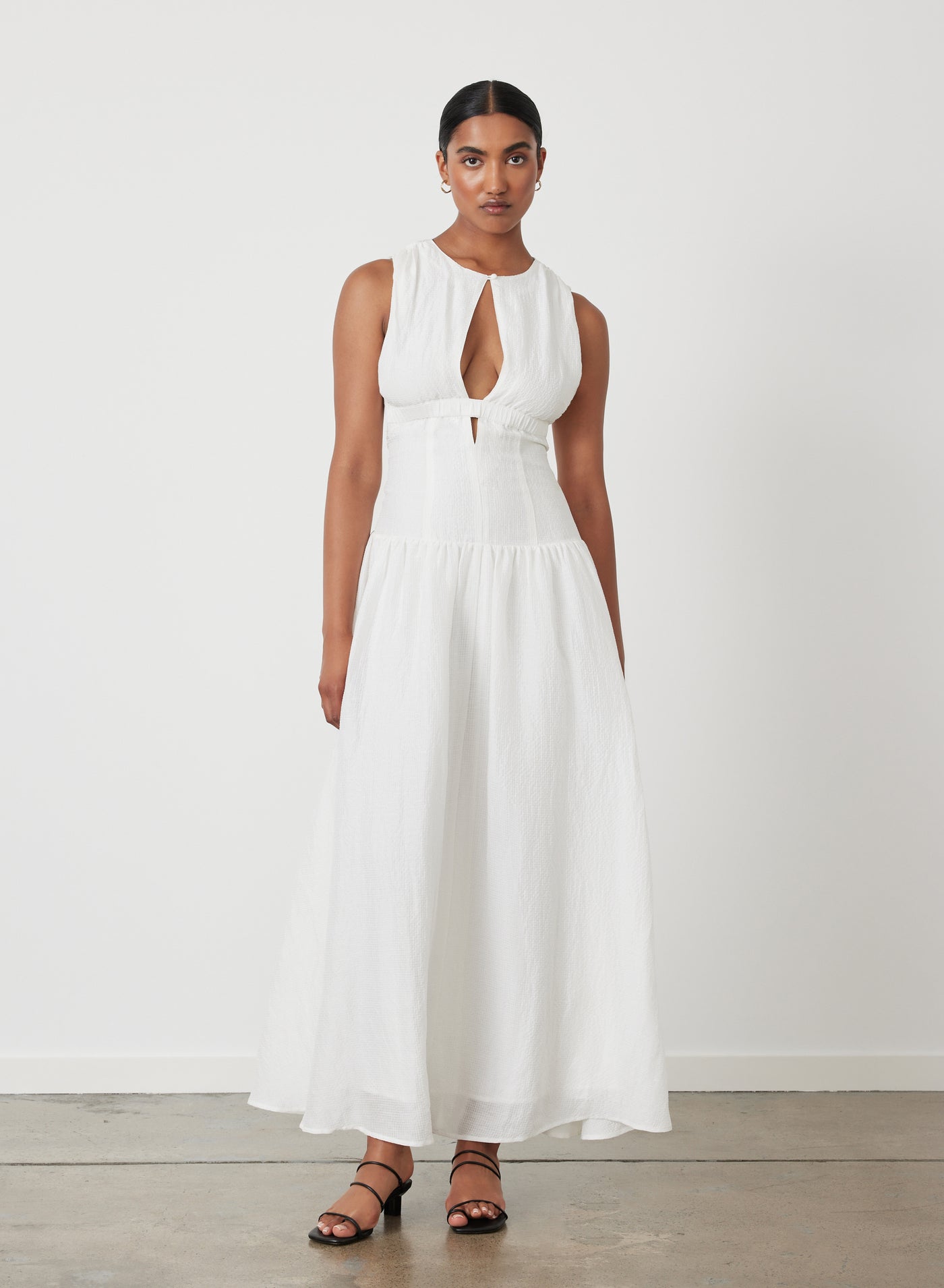 Loren Silk Linen Maxi Dress | Cream