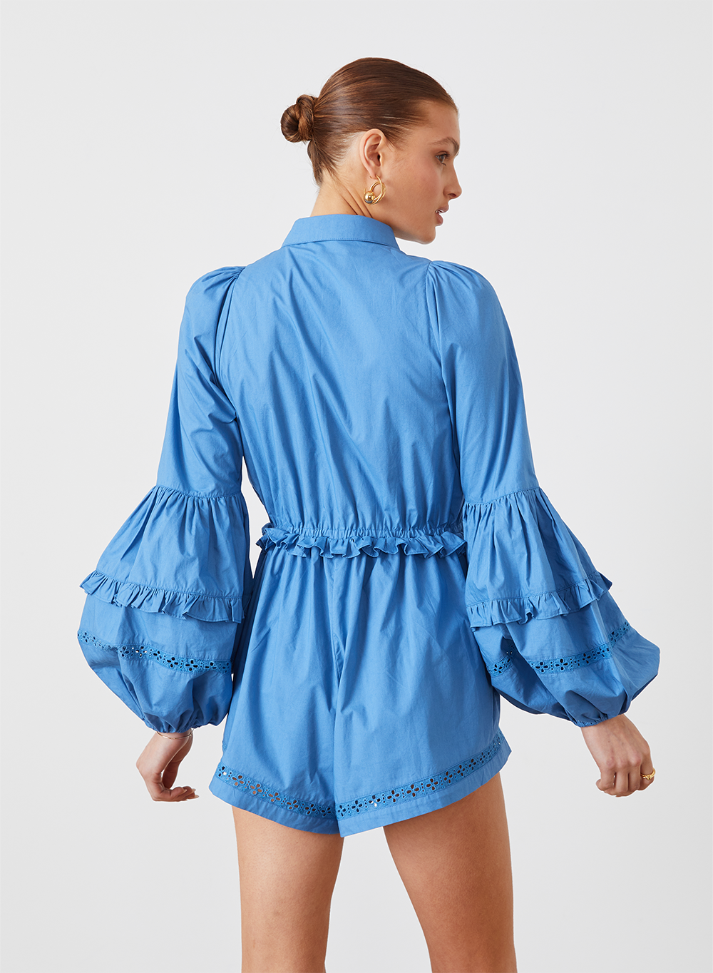 LILI ORGANIC COTTON PLAYSUIT | CERULEAN BLUE