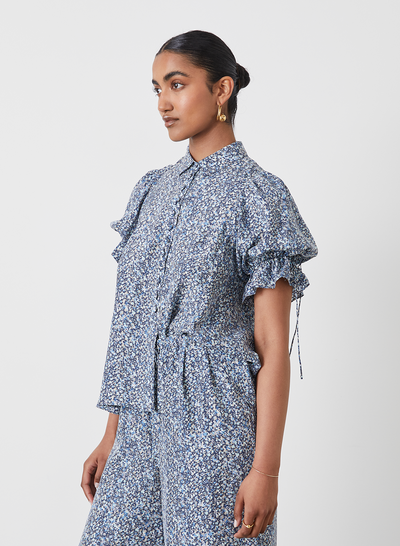 SARA SILK SHIRT |  SANDWASH LICHEN ARTWORK