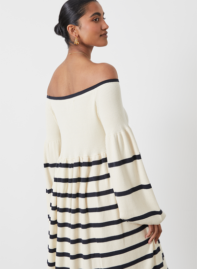 LESLEIGH ORGANIC COTTON CASHMERE MIDI KNIT DRESS