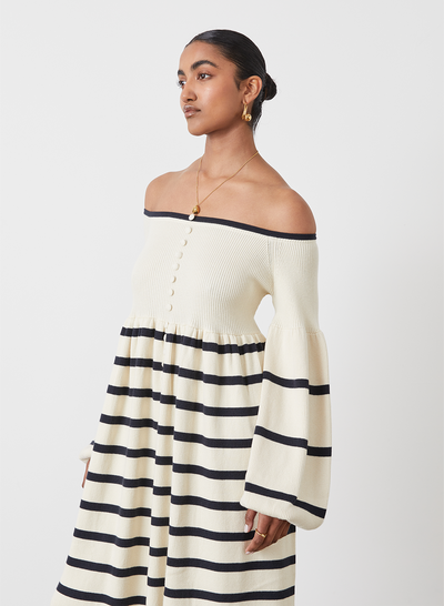 LESLEIGH ORGANIC COTTON CASHMERE MIDI KNIT DRESS