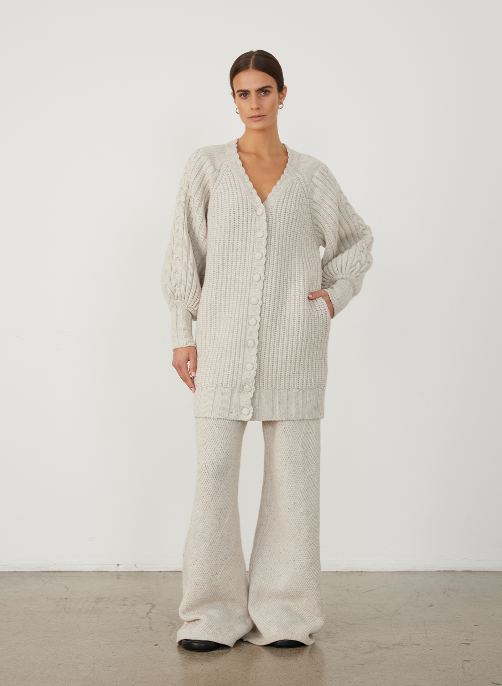 FRANKIE WOOL CARDIGAN KNIT | HEATHER