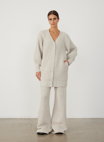 FRANKIE WOOL CARDIGAN KNIT | HEATHER