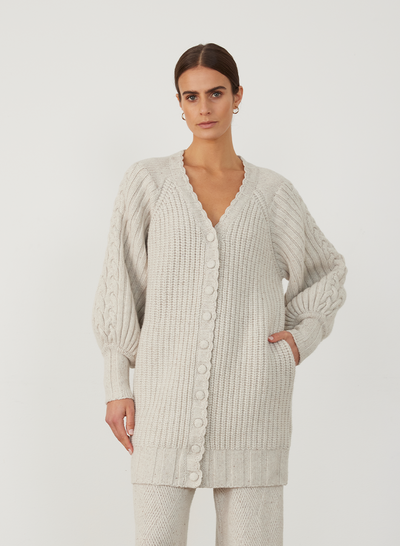 FRANKIE WOOL CARDIGAN KNIT | HEATHER