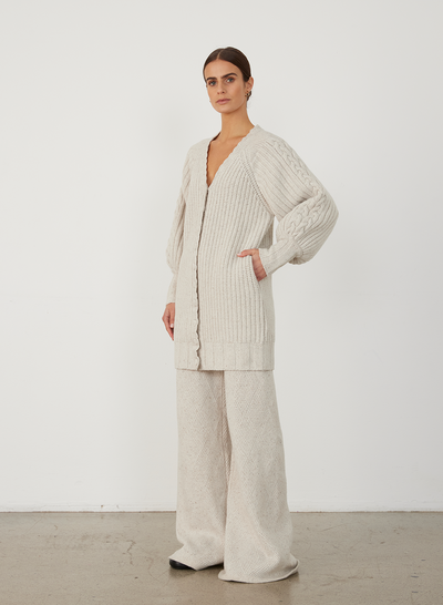FRANKIE WOOL CARDIGAN KNIT | HEATHER
