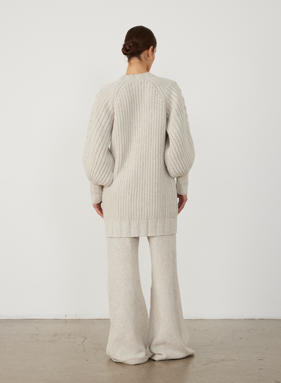 FRANKIE WOOL CARDIGAN KNIT | HEATHER