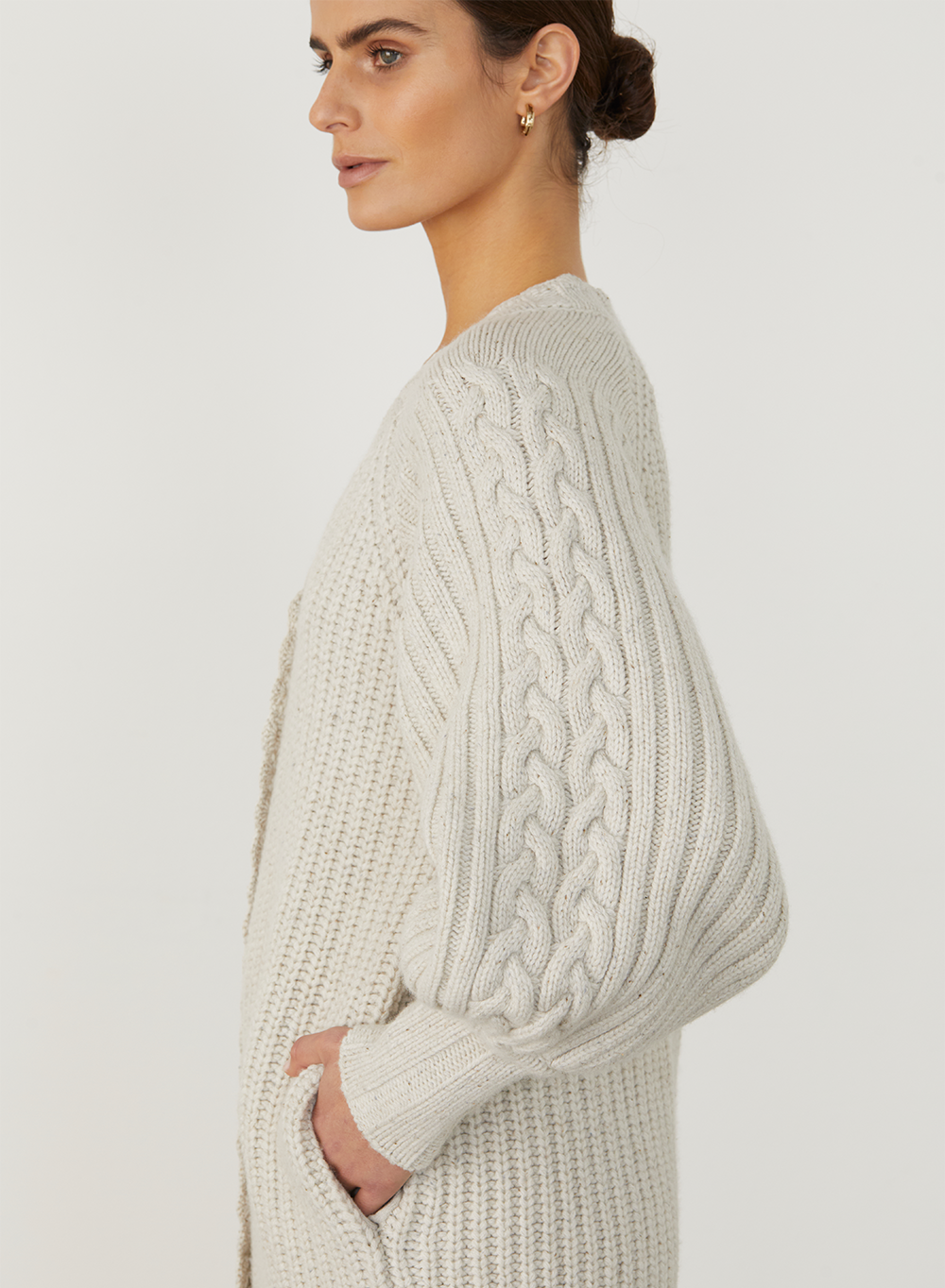 FRANKIE WOOL CARDIGAN KNIT | HEATHER