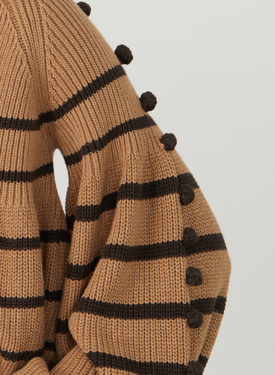 JOLENE ORGANIC COTTON CASHMERE KNIT |  CHOCOLATE STRIPE