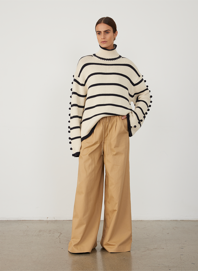 MAUDE ORGANIC COTTON CASHMERE KNIT | NAVY STRIPE