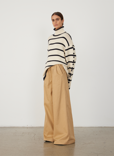 MAUDE ORGANIC COTTON CASHMERE KNIT | NAVY STRIPE