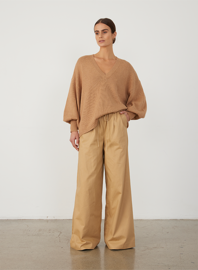 CORA ORGANIC COTTON CASHMERE KNIT | CAMEL