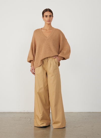 CORA ORGANIC COTTON CASHMERE KNIT | CAMEL