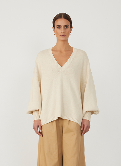 CORA ORGANIC COTTON CASHMERE KNIT | CREAM