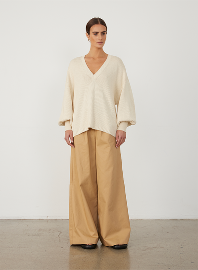 CORA ORGANIC COTTON CASHMERE KNIT | CREAM