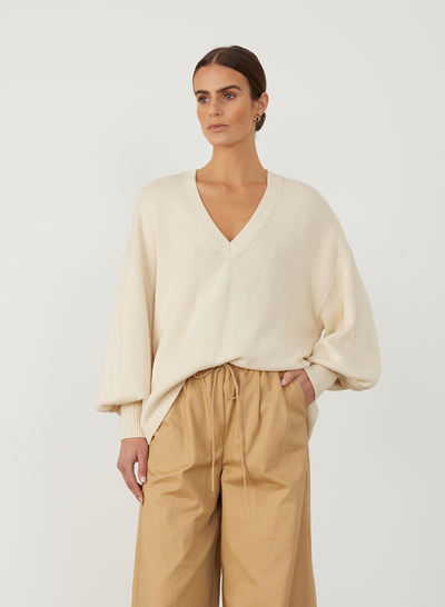 CORA ORGANIC COTTON CASHMERE KNIT | CREAM