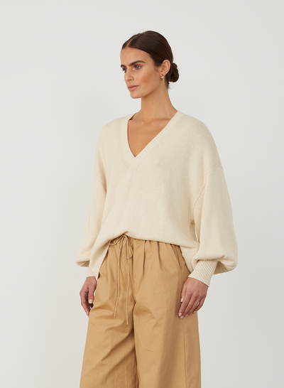 CORA ORGANIC COTTON CASHMERE KNIT | CREAM