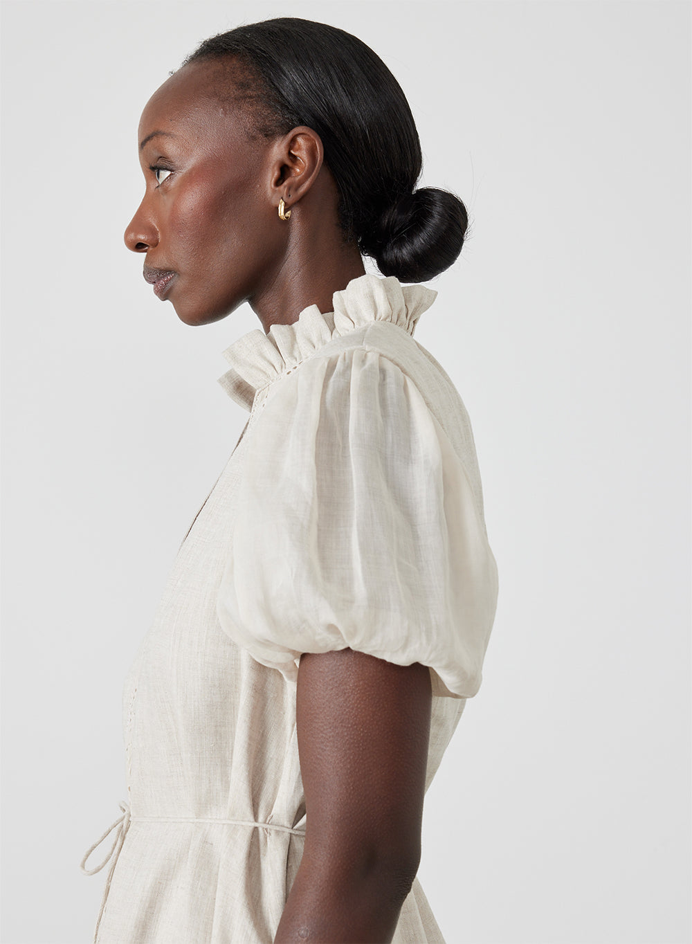 Cecile Linen Ramie Midi Dress | Flax