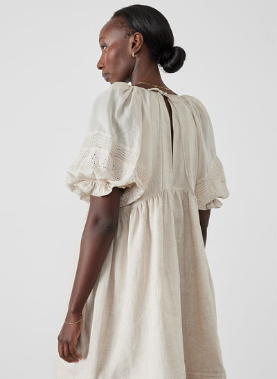 Gwendalin Linen Mini Smock Dress | Flax