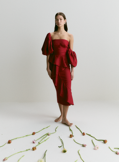 Alexandra Linen Midi Dress