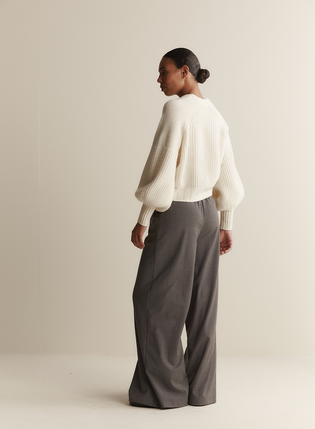 Bronwyn Wool Knit Cardigan | Cream