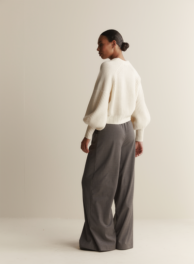 Bronwyn Wool Knit Cardigan | Cream