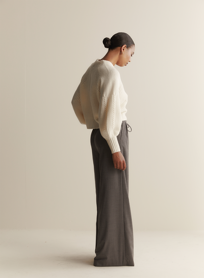 Bronwyn Wool Knit Cardigan | Cream