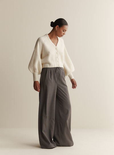 Bronwyn Wool Knit Cardigan | Cream