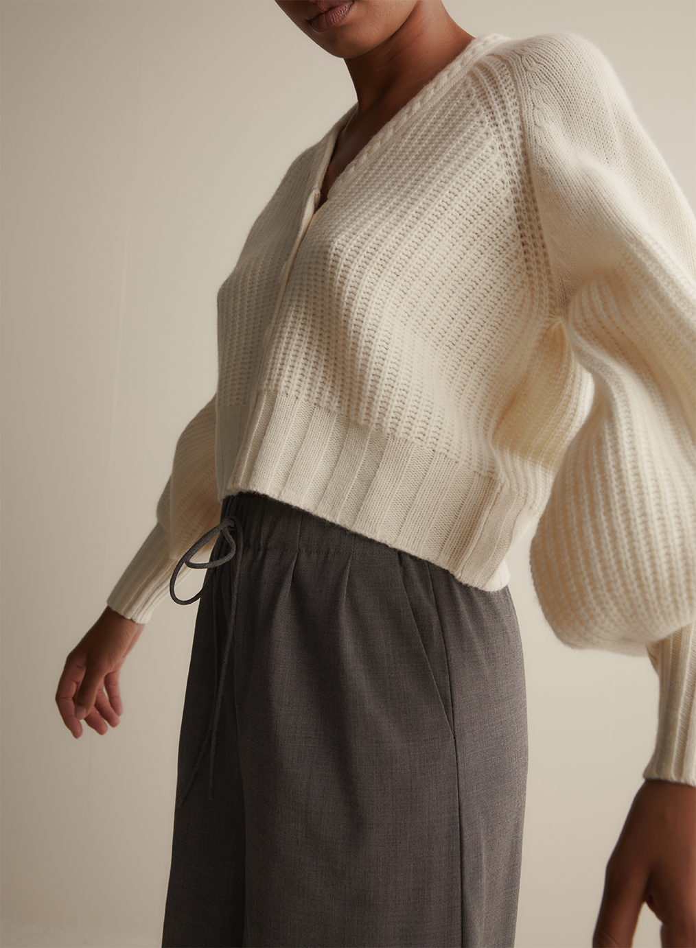 Bronwyn Wool Knit Cardigan | Cream
