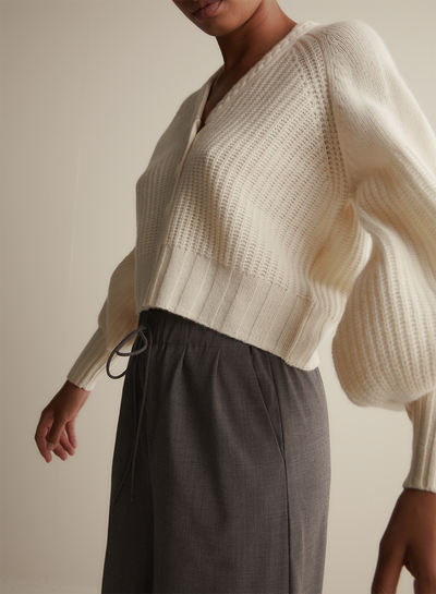 Bronwyn Wool Knit Cardigan | Cream