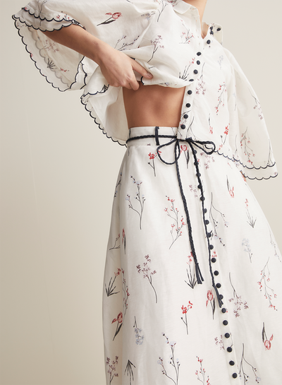 Manon Silk Linen Crop Shirt