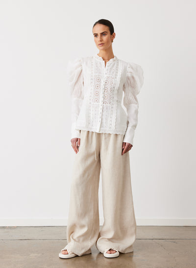 IMOGEN LINEN RAMIE SHIRT | CREAM