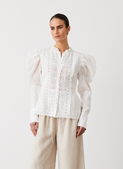 IMOGEN LINEN RAMIE SHIRT | CREAM