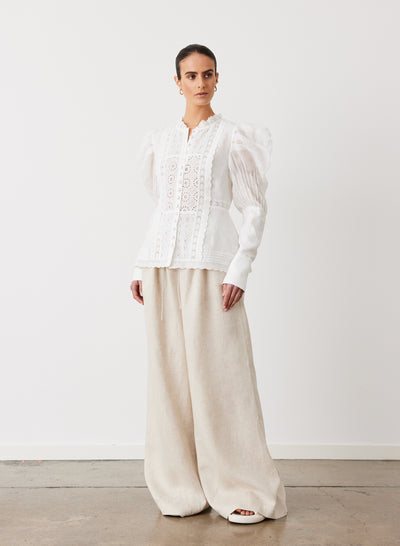 IMOGEN LINEN RAMIE SHIRT | CREAM