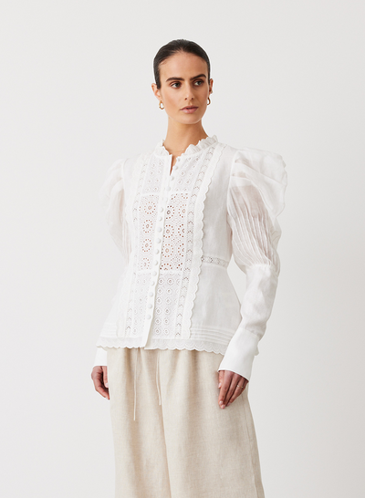 IMOGEN LINEN RAMIE SHIRT | CREAM