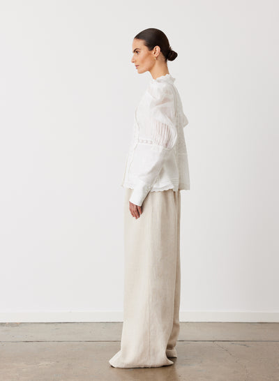 IMOGEN LINEN RAMIE SHIRT | CREAM