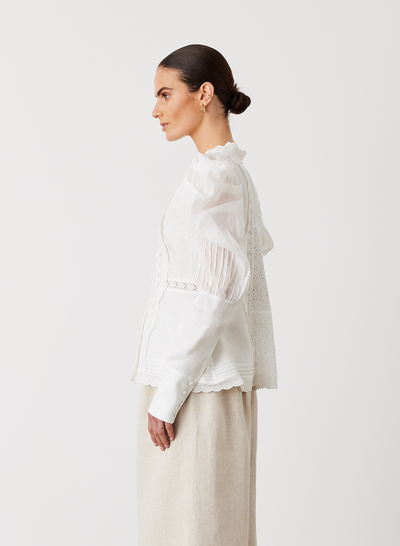 IMOGEN LINEN RAMIE SHIRT | CREAM
