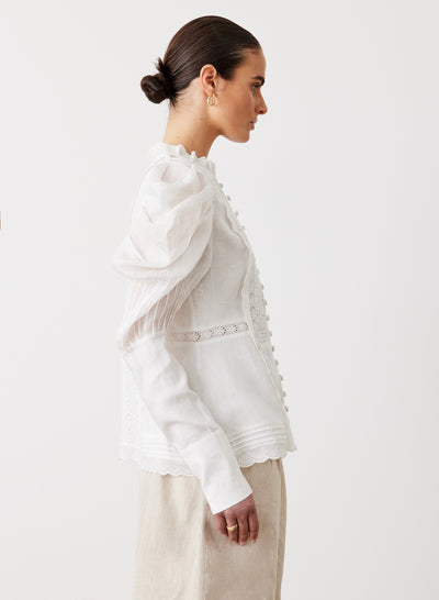 IMOGEN LINEN RAMIE SHIRT | CREAM