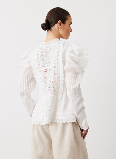 IMOGEN LINEN RAMIE SHIRT | CREAM