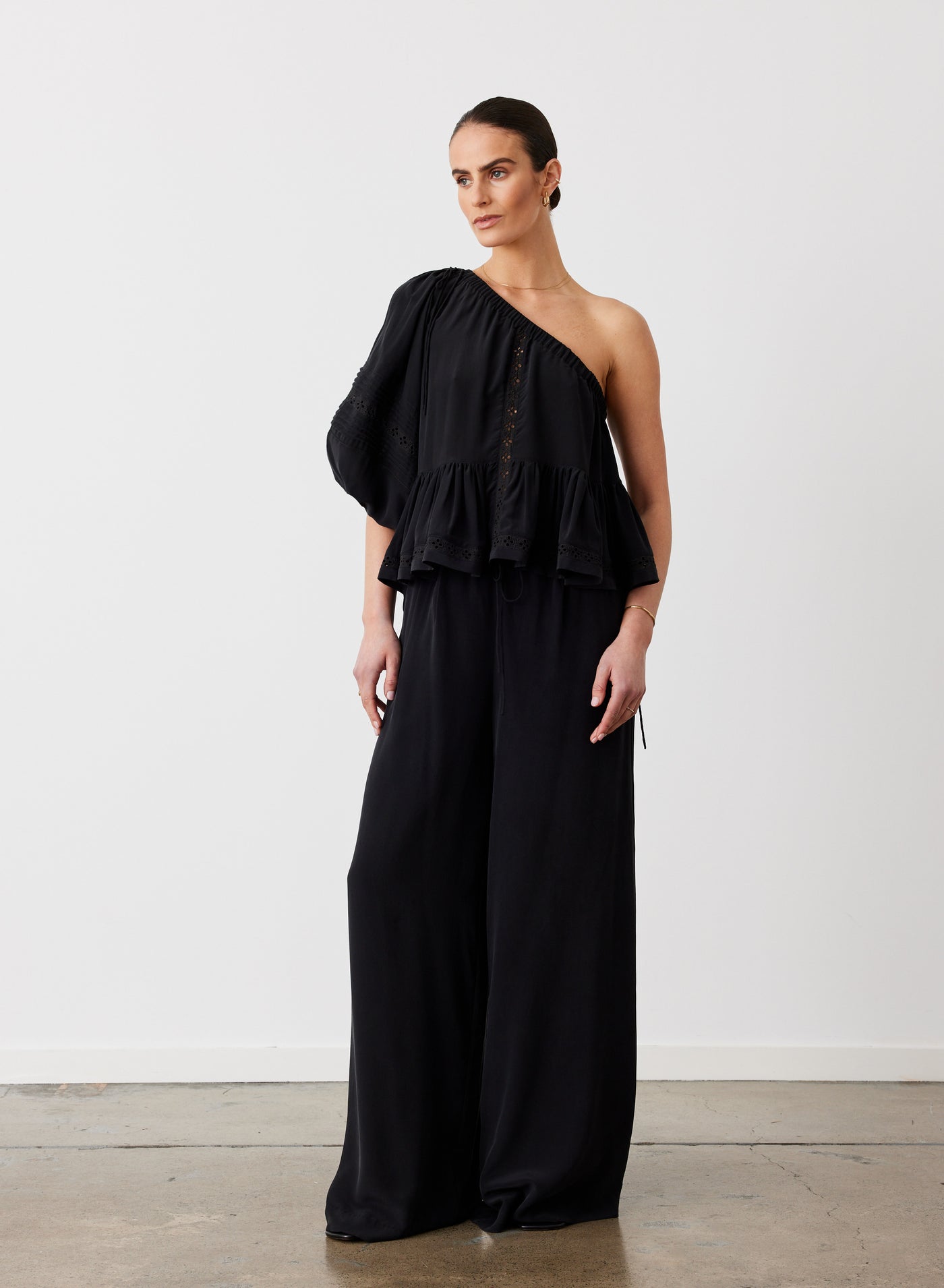 SOPHIA SILK PALAZZO PANT | BLACK