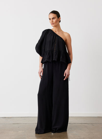 SOPHIA SILK PALAZZO PANT | BLACK