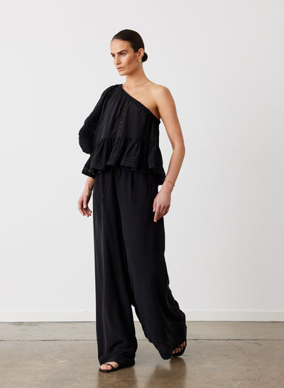 SOPHIA SILK PALAZZO PANT | BLACK