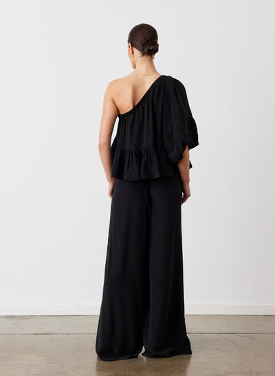 SOPHIA SILK PALAZZO PANT | BLACK