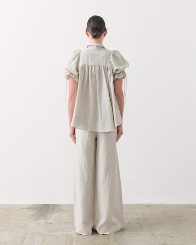 Sophia Linen Organic Cotton Palazzo Pant | Natural