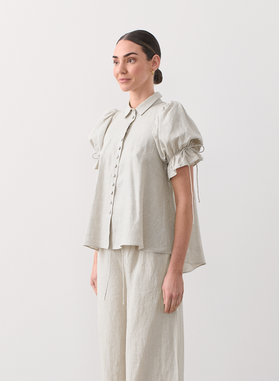 Sara Linen Organic Cotton Shirt | Natural