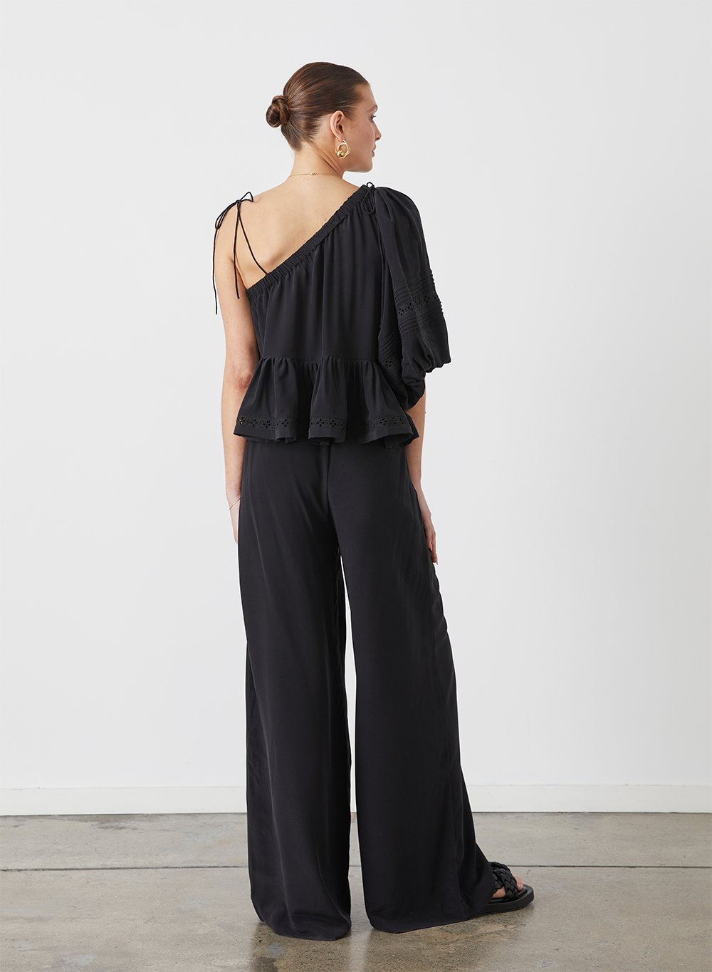 SOPHIA SILK PALAZZO PANT | BLACK
