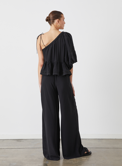 SOPHIA SILK PALAZZO PANT | BLACK