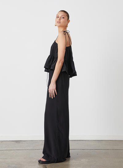 SOPHIA SILK PALAZZO PANT | BLACK