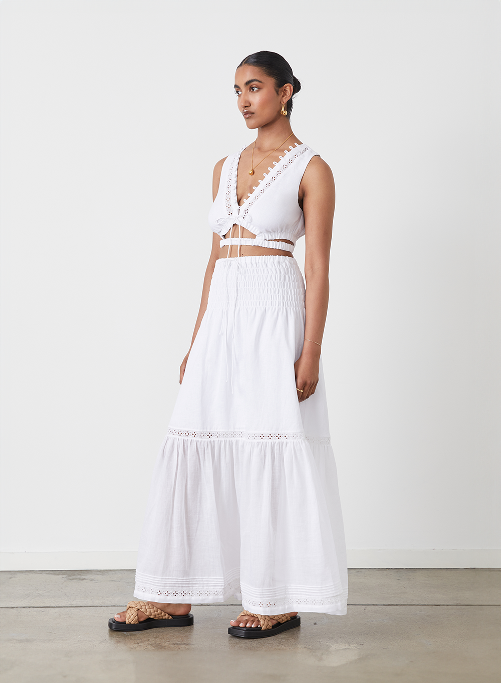 KIM LINEN RAMIE MAXI SKIRT | MIDI DRESS
